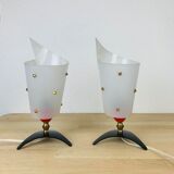 Pair of 50s bedside lamps plastic brass