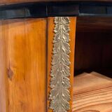 Biedermeier Demilune Half Cabinet in Cherrywood and Brass, France, 1810s