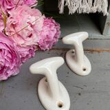 Pair of porcelain hooks
