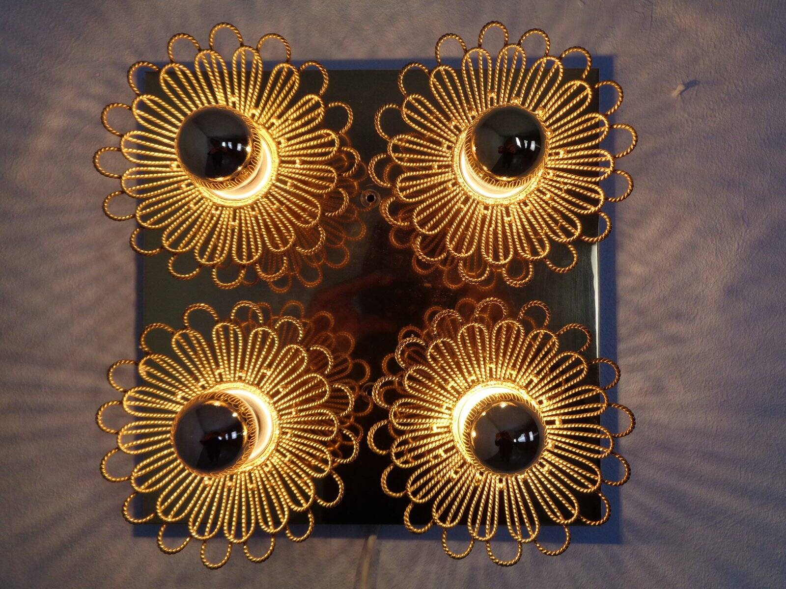 Space Age JBS Brass Sconce by Joseph Brumberg, 1960s