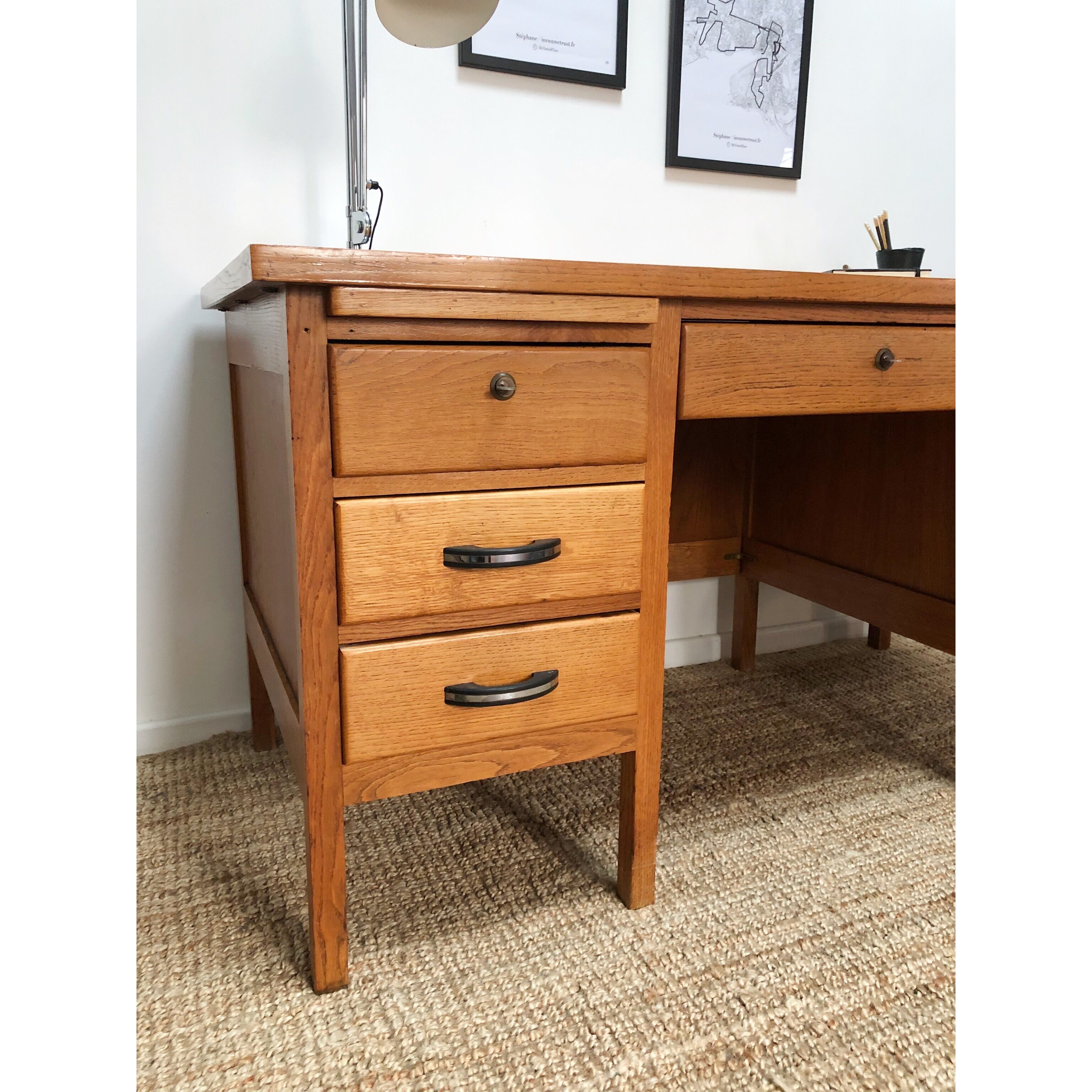 Oak desk from the 1950s
