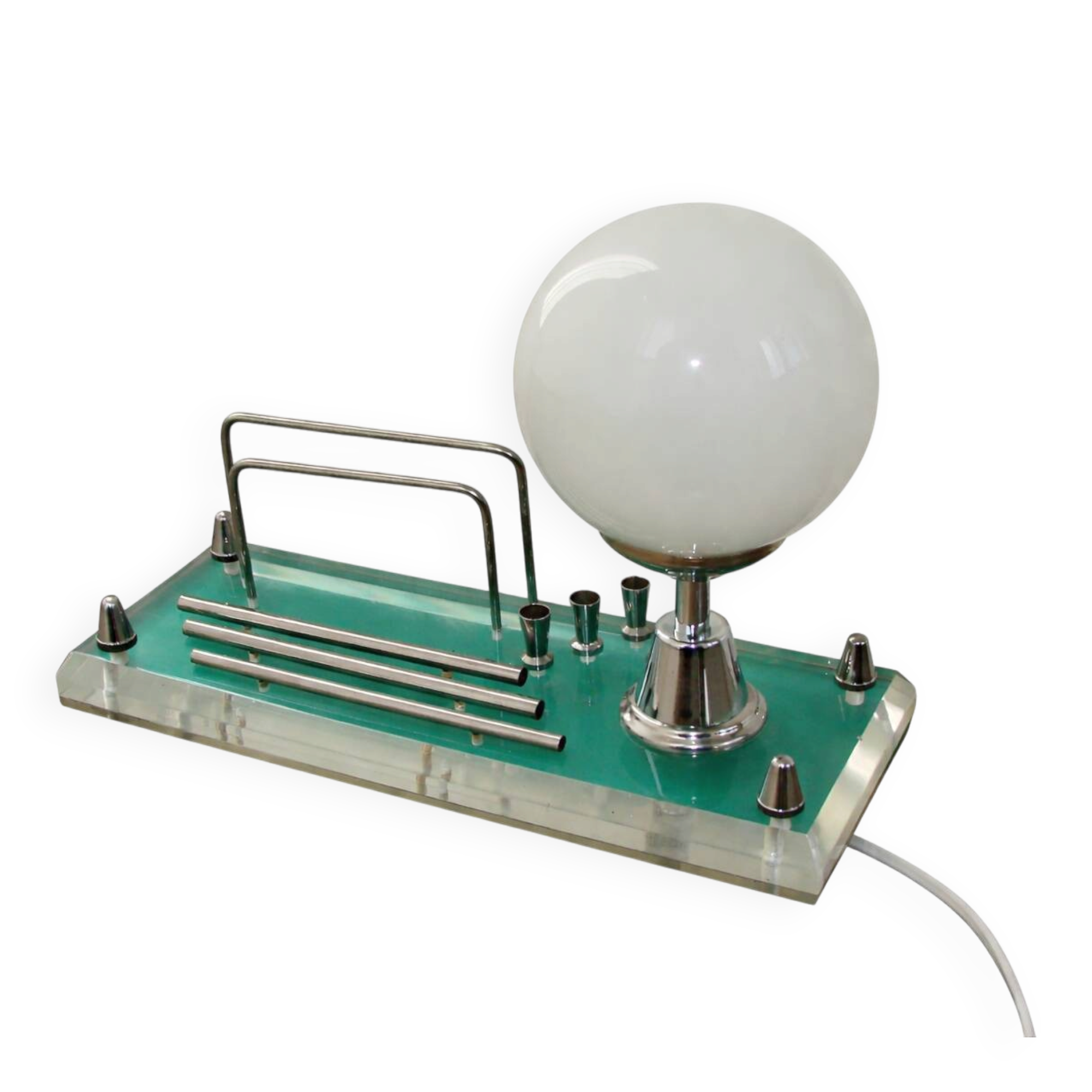 1970s lamp with storage compartment | Acrylic, metal, glass | E14 | Vintage
