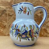 Old pitcher decor rouen geo martel white ceramic vintage flower decor #b644