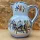 Old pitcher decor rouen geo martel white ceramic vintage flower decor #b644