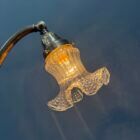 French art nouveau table lamp with transparent glass shade