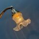 French art nouveau table lamp with transparent glass shade