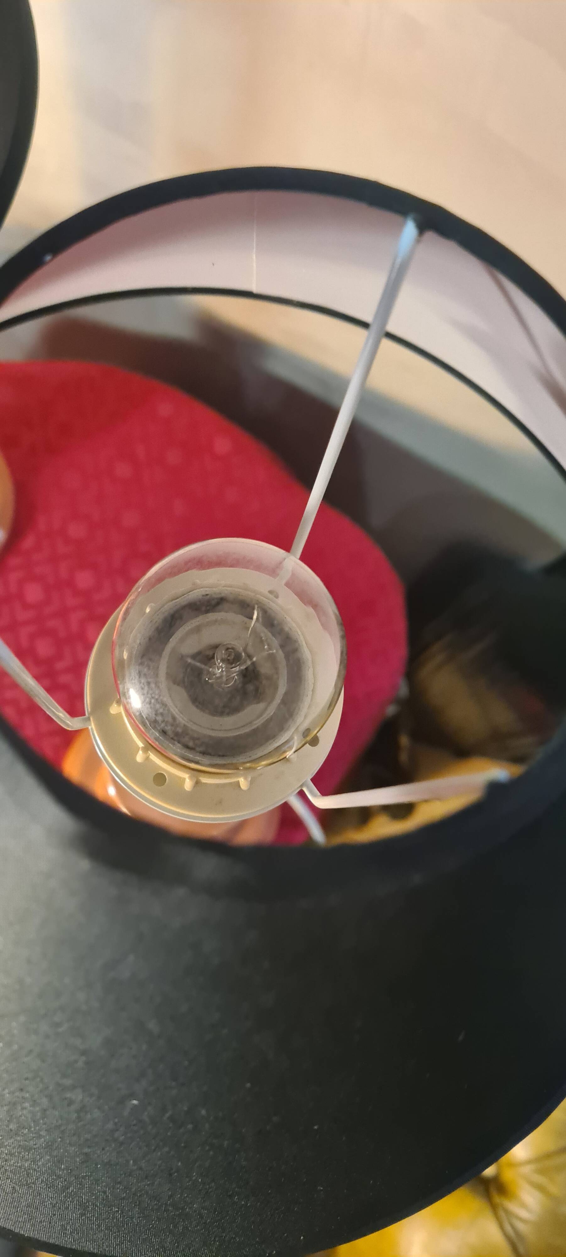 Pair of "Albret Rodez" lamps in dark salmon ceramic 53x25 vintage