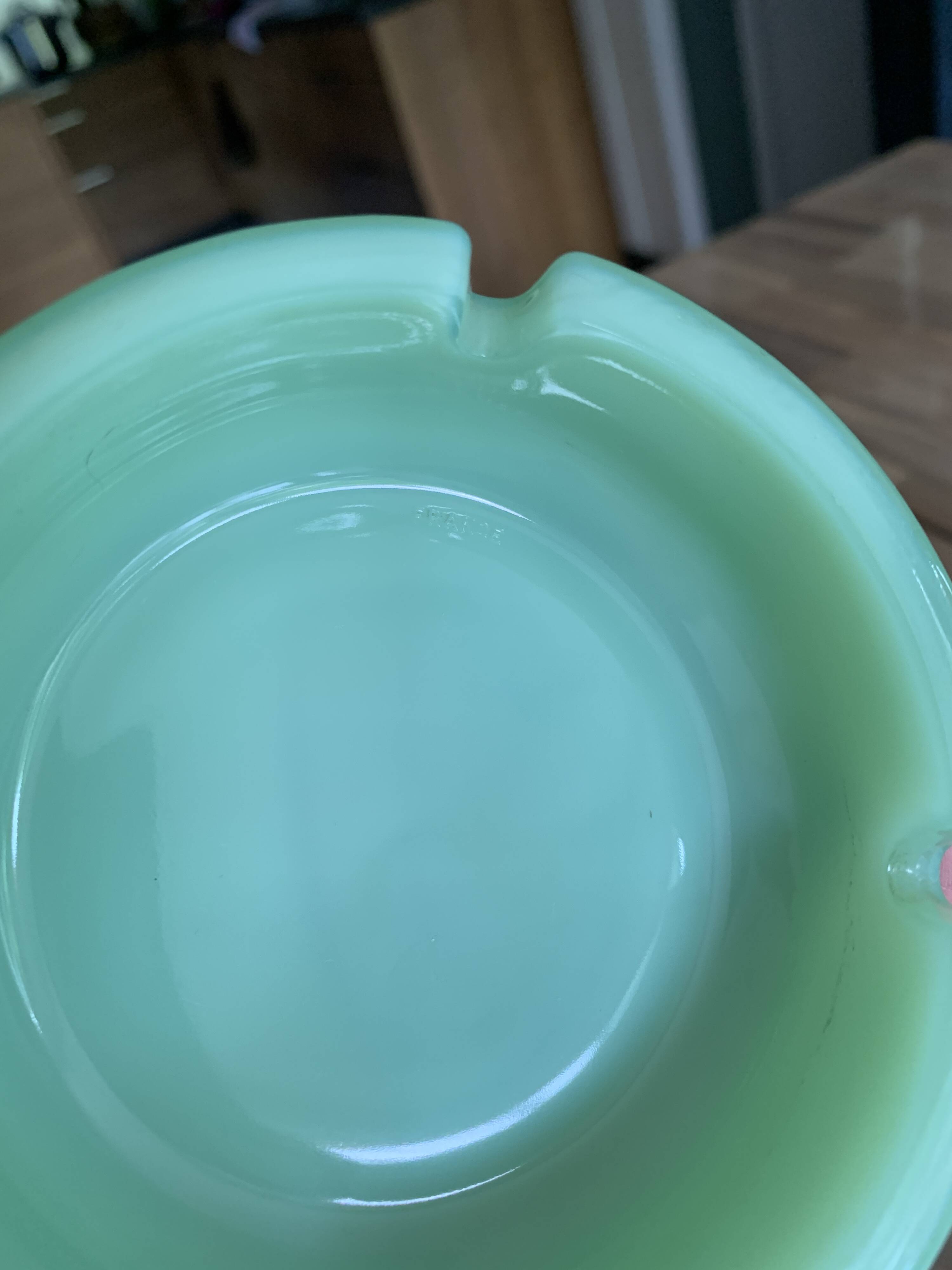 Jade green opaline vintage ashtray