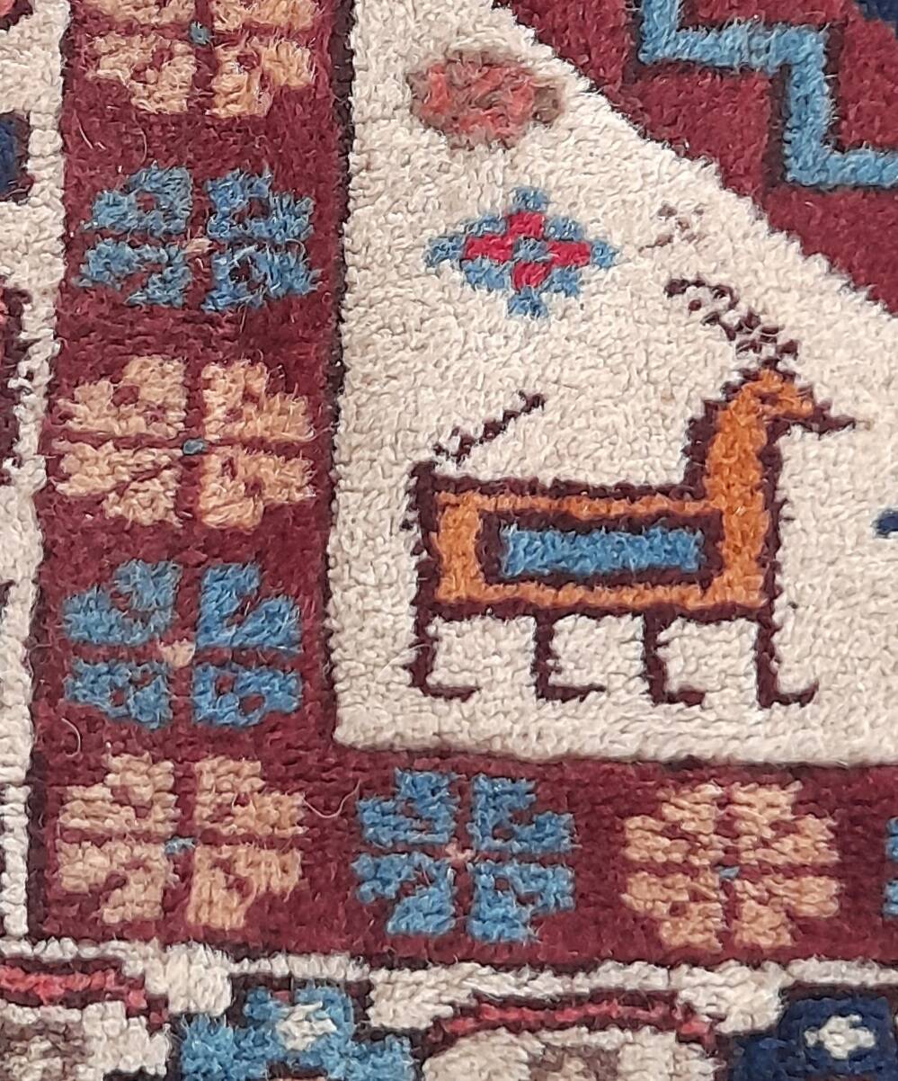 Caucasian Shirvan rug 107 x 205 cm pure wool