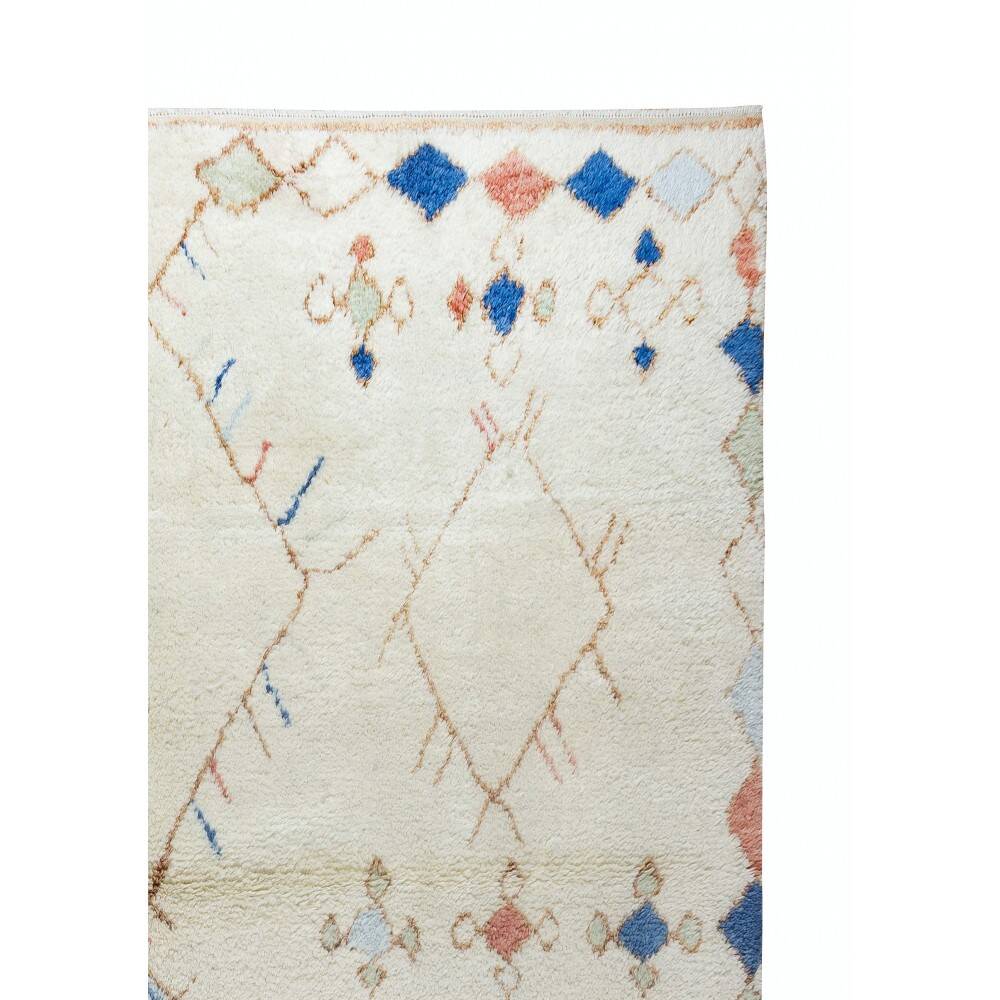 Moroccan Azilal Style Tulu Rug, 100% Soft, Cozy Wool, HandKnotted Beni Ourain Design Carpet
