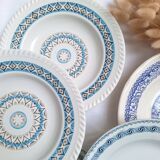 St Amand blue soup plates, Ironstone