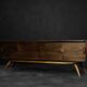 Mid-Century Scandinavian Classic Modern Birch Sideboard with Walnut Front, 1960s