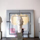 Square mirror in chromed steel, Italy 1960
