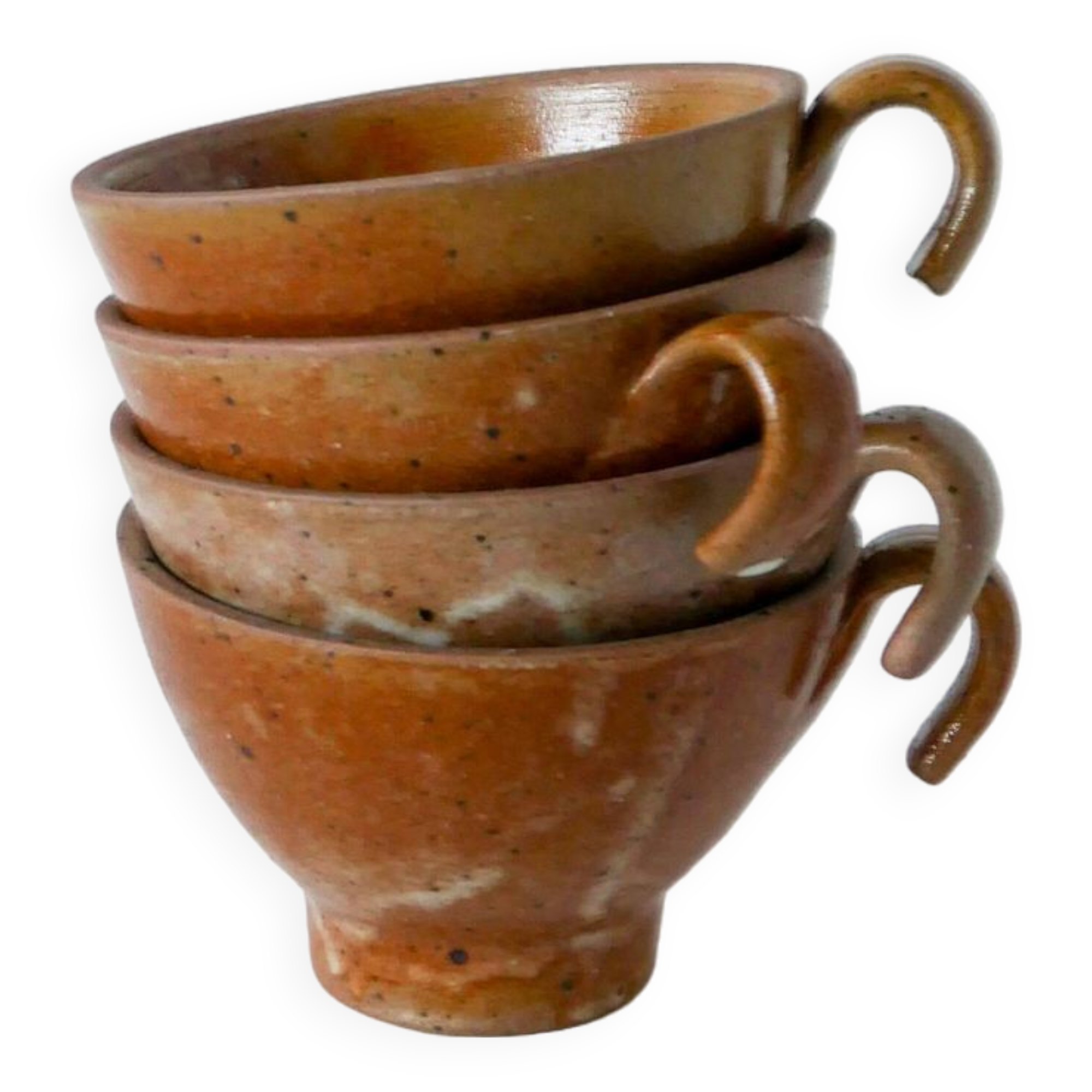 Lot de 4 tasses à café / thé en grès émaillé 1970