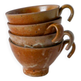 Lot de 4 tasses à café / thé en grès émaillé 1970