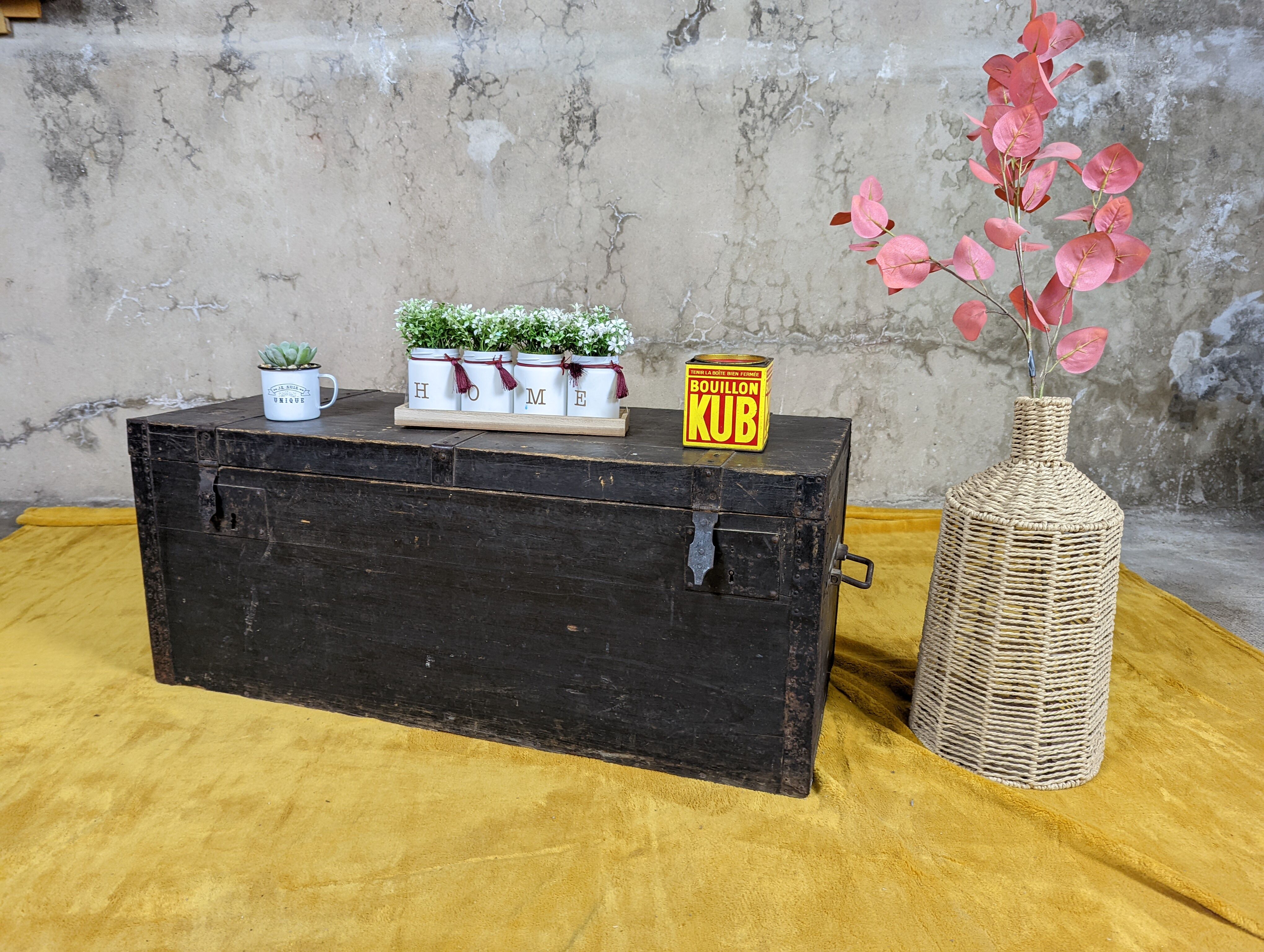 Antique travel trunk