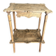 Art Nouveau side table in carved wood with a drawer, circa 1900.