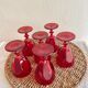 Footed glasses in ruby red crystal