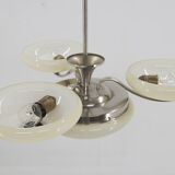 Art Deco Nickel-plating Chandelier, 1930s, Restored