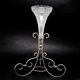 Art nouveau flute vase, silver-plated brass and glass, United Kingdom, early 20th century