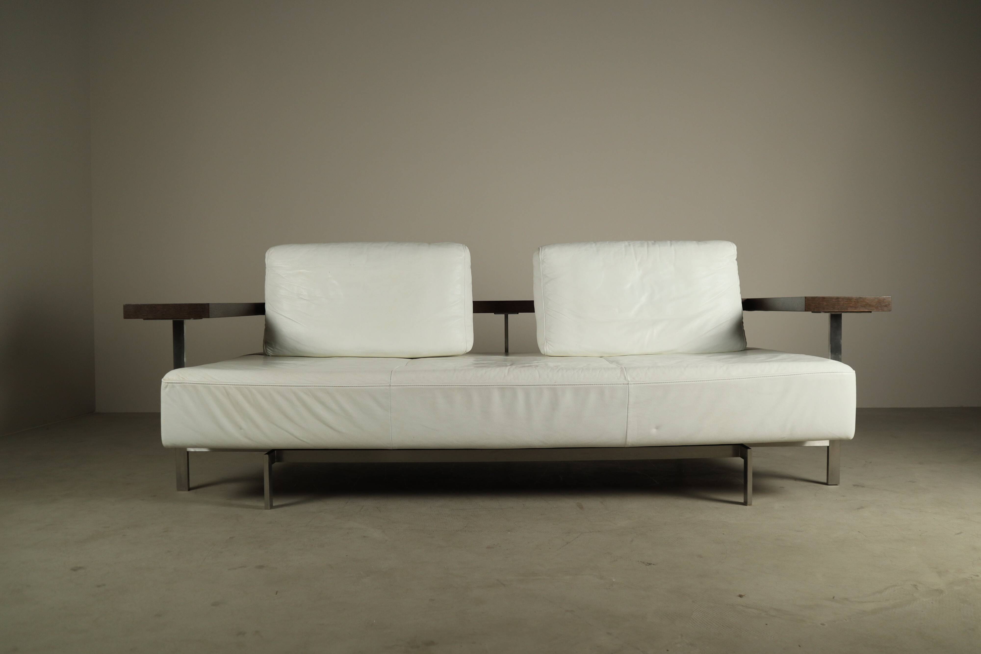 Rolf Benz Dono sofa by Christian Werner in white leather, 1990s