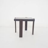 Dark brown square side table in the style of Porada Arredi, 1960's