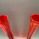 Pair vase soliflore orange glass Murano