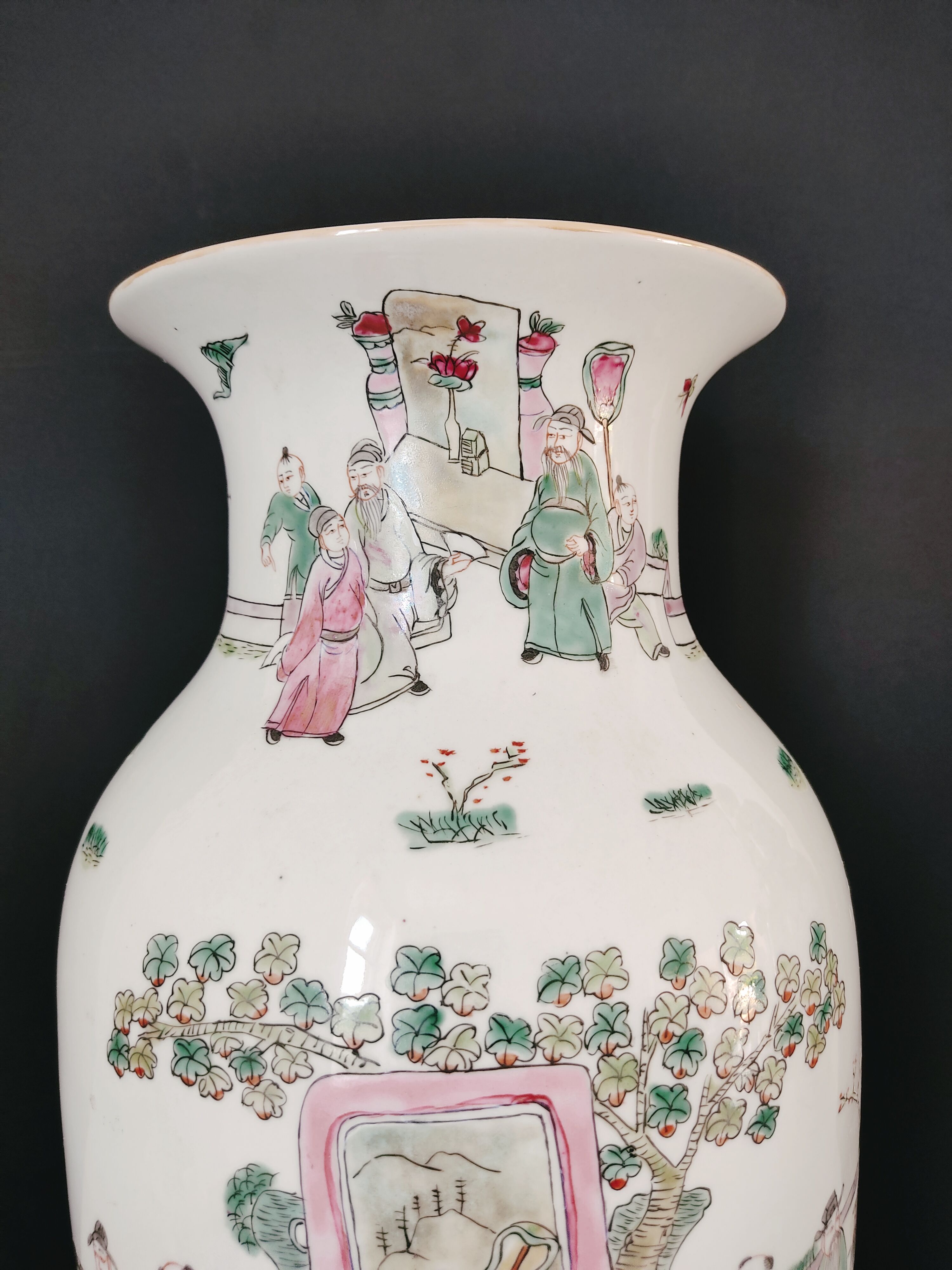 Chinese vase porcelain decoration characters