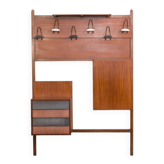 Porte-manteau italien du milieu du siècle avec petite commode, 1970