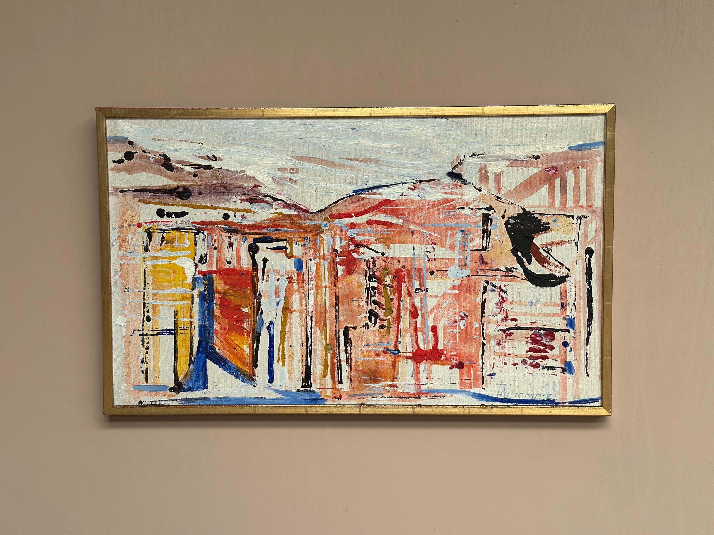 Swedish Oil on Canvas – “Composition” by Tore Hultcrantz