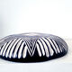 Traditional African tribal shield Bamileke round, wooden, black white wall decoration