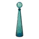 Large decorative turquoise blue textured glass carafe – Vintage