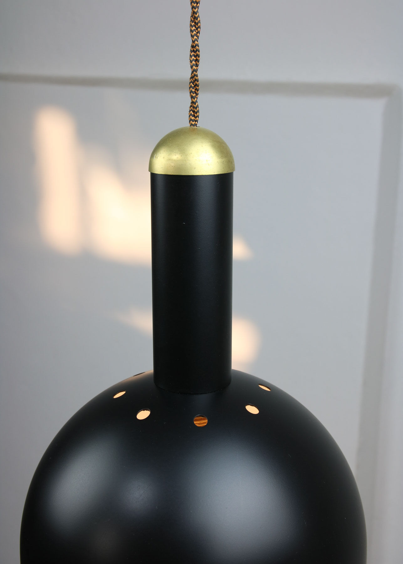 Vintage Black and Brass Pendant Lamp