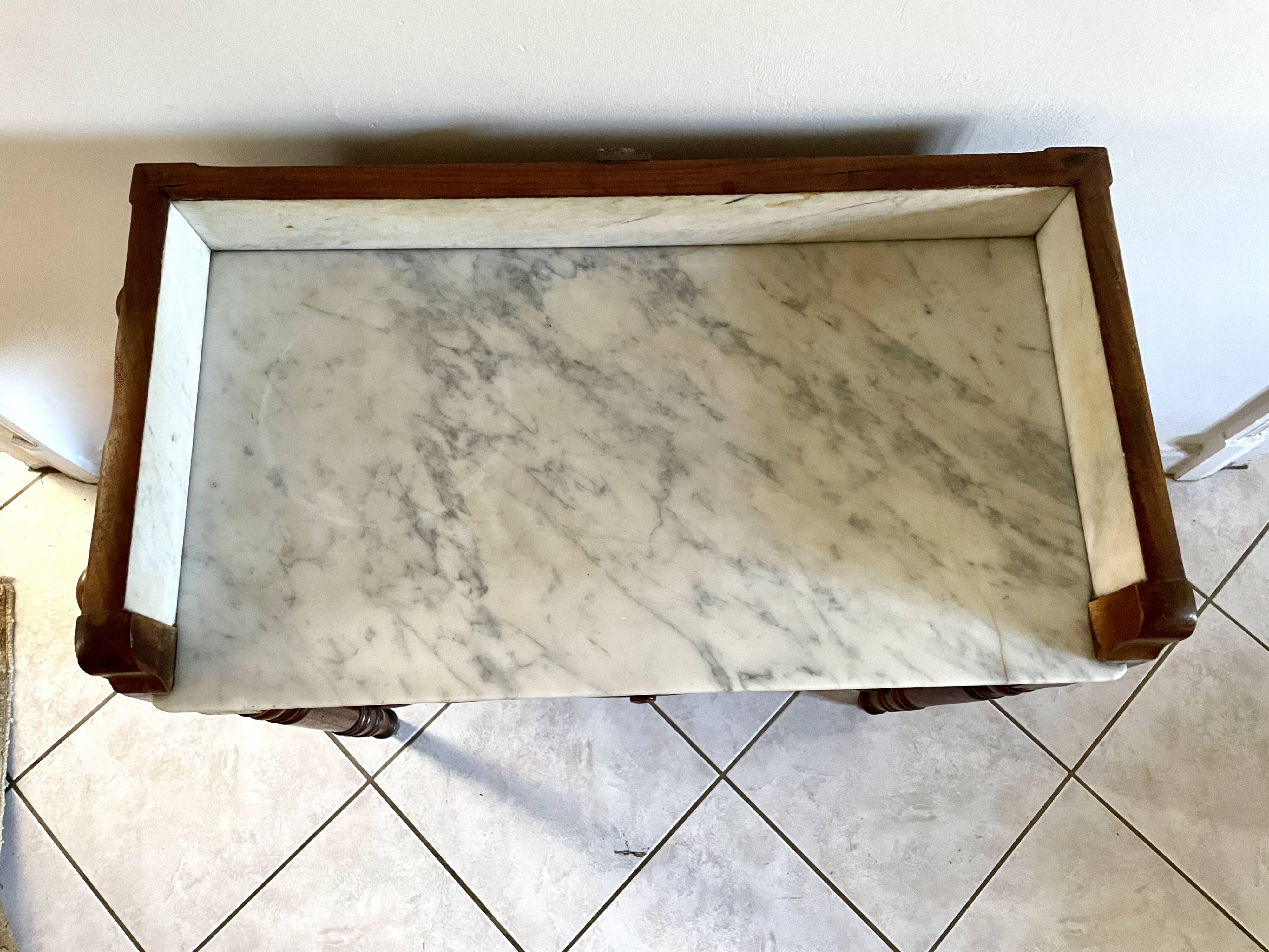 White marble vanity unit