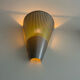 Pair of vintage conical wall lights, ribbed metal, Sweden 1970