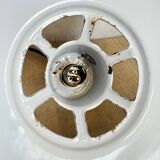 Industrial White Enamel Factory Pendant Lamp, 1960s