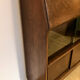 Solid oak secretary with golden feet