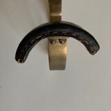 Patère Adnet en bronze et cuir 1950