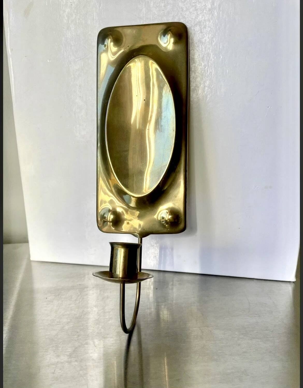 Vintage Brass Wall Candle holder  Sconce  height 28.5 cm