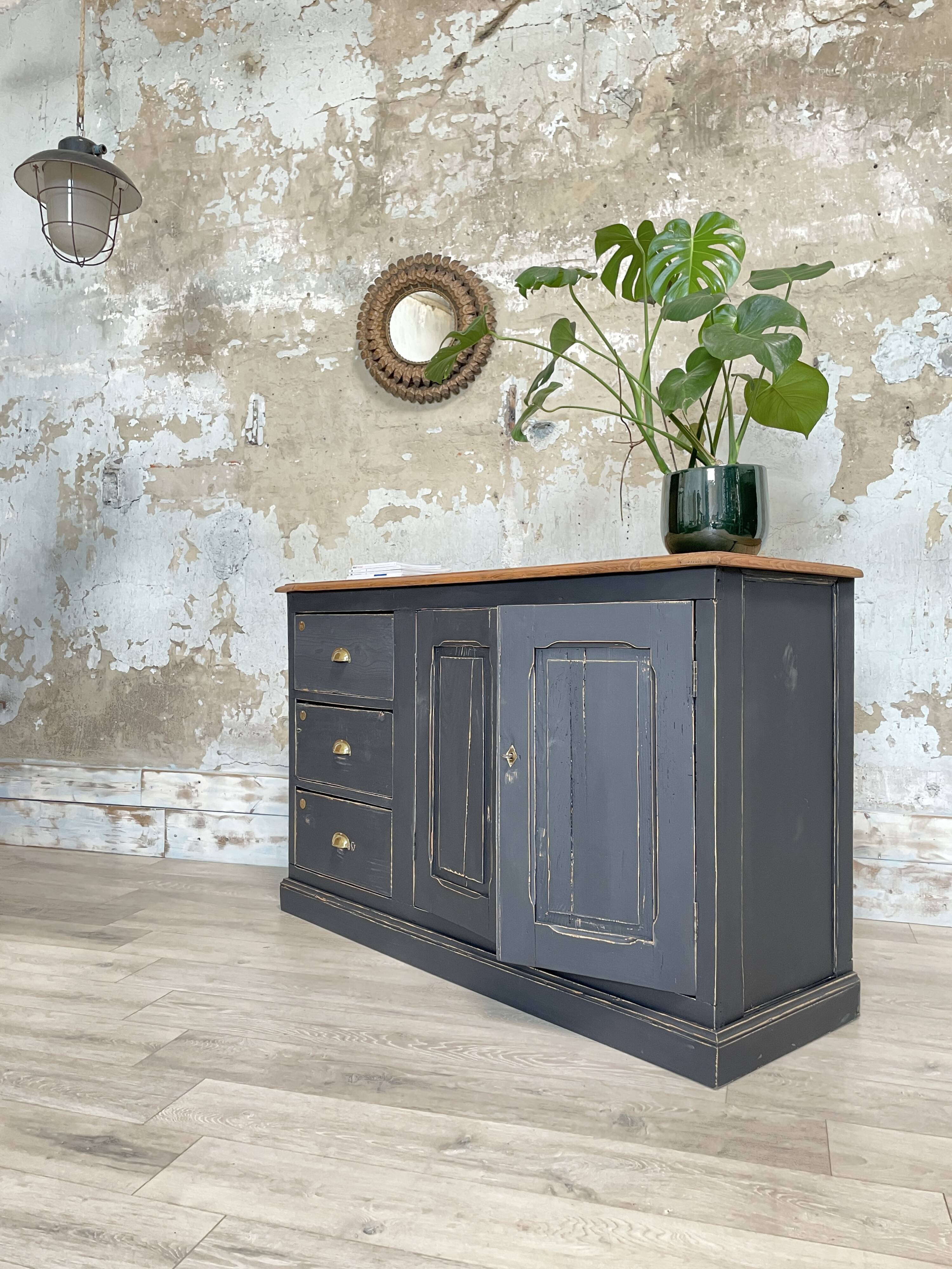 Craft furniture in patinated fir, circa 1950.