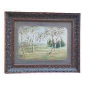 Paysage de campagne encadré, XIXe siècle