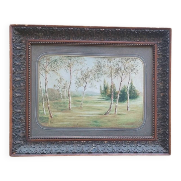 Framed countryside landscape, 19th century