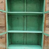 Old Art Deco glazed bookcase in Burmese teak