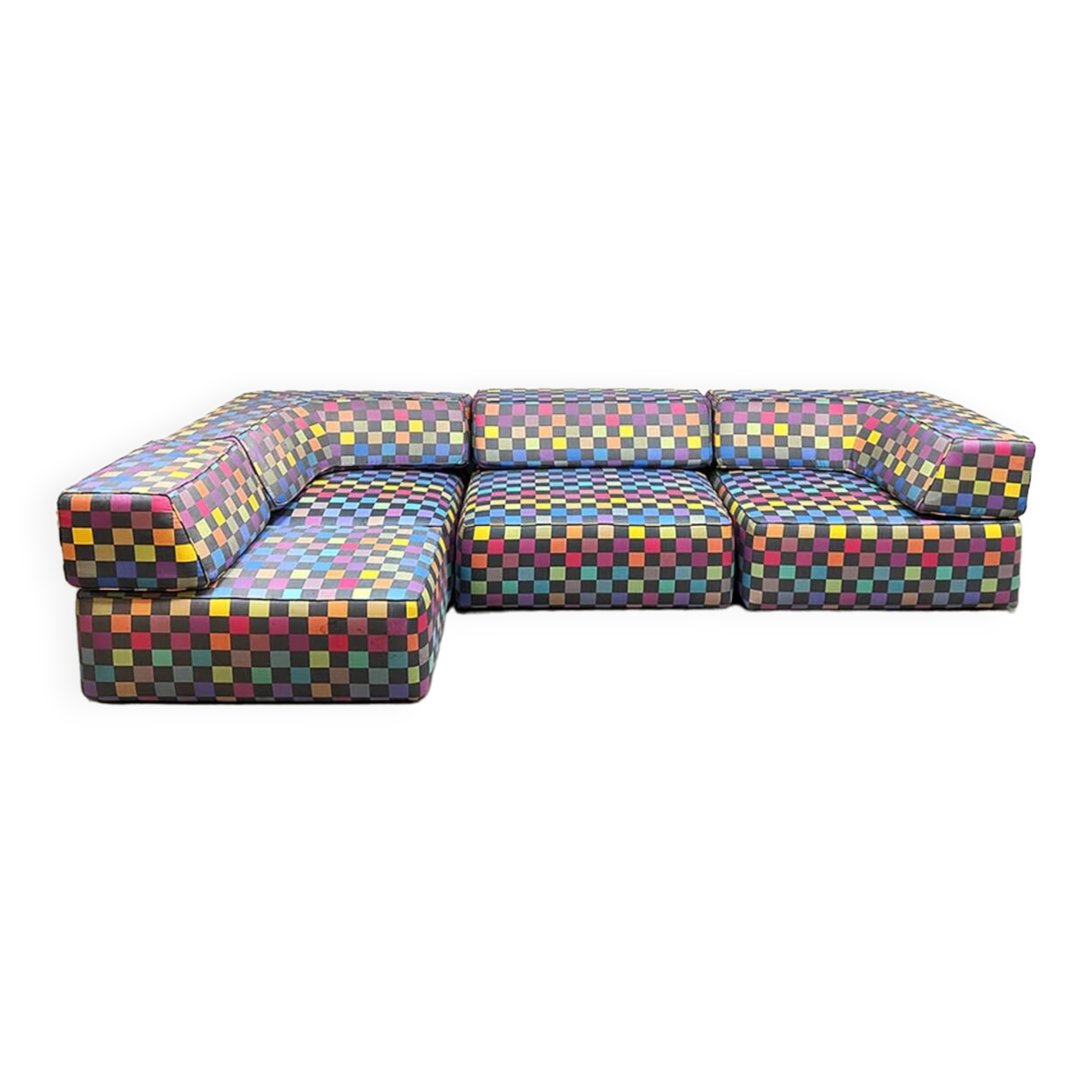 Vintage modular sofa Cor Trio Team Form AG 'Colored Check'