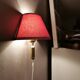 Vintage brass wall lamp with fabric lampshade, 80s