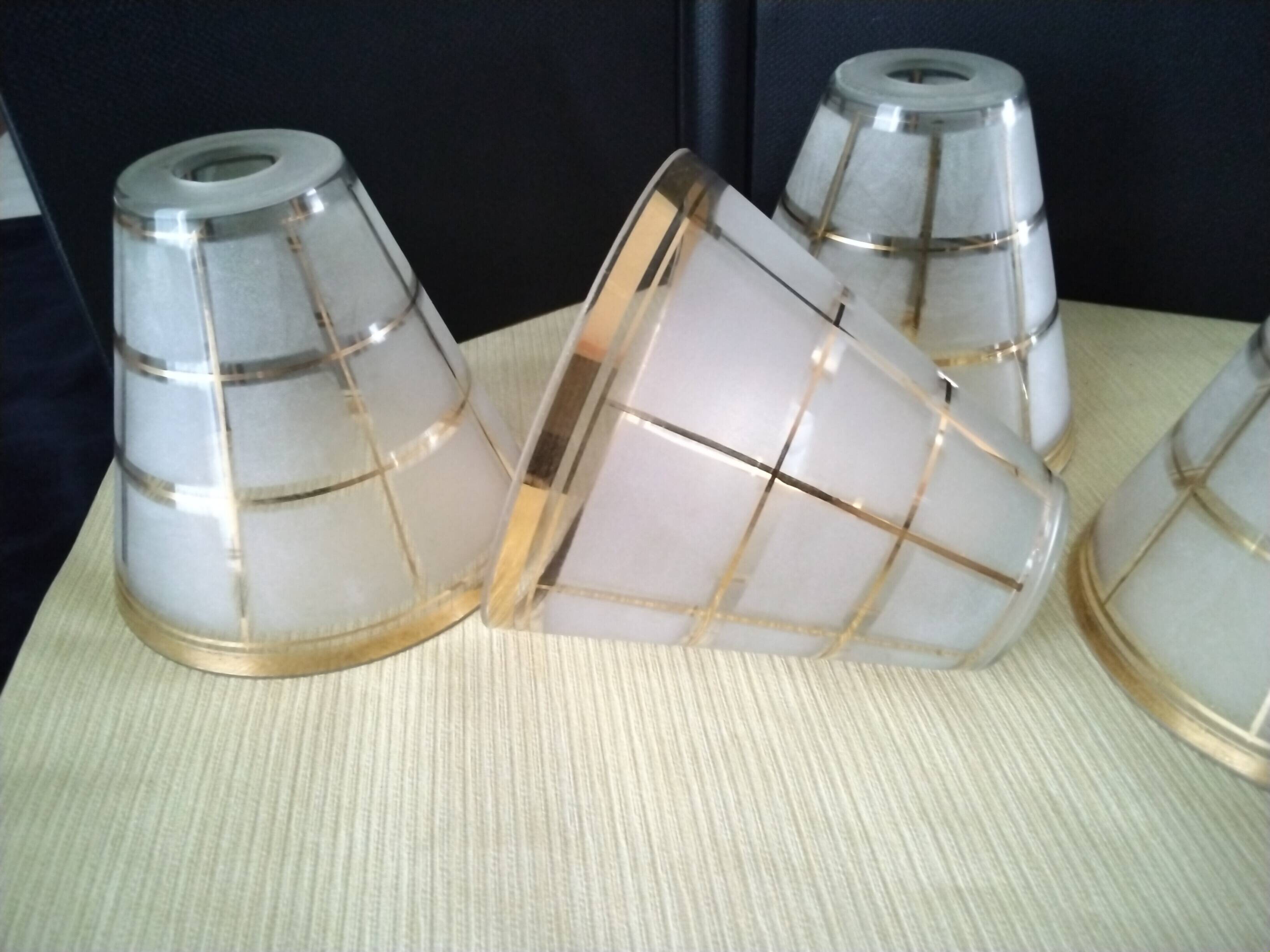 4 Globes, lampshades for Art Deco chandelier
