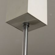 Impressive Space Age chandelier with 5 lights, chrome metal, Italy 1970s.