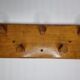 Coat rack with five hooks in natural wood, 60s, 50 cm