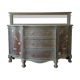 Antique English wooden commode with mirror.