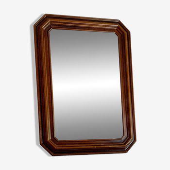 Octagonal wooden mirror